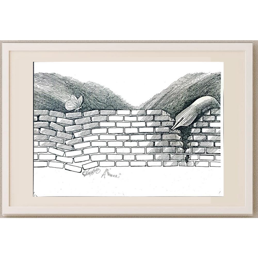 Ali Divandari 29x21cm Orijinal Karikatür BOD02860