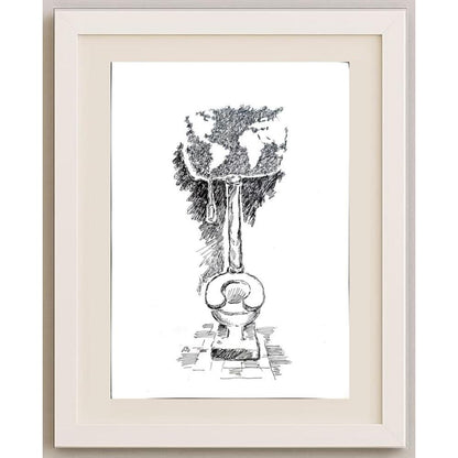 Unknown 29x21cm Orijinal Karikatür BOD02863
