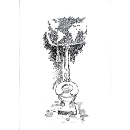 Unknown 29x21cm Orijinal Karikatür BOD02863