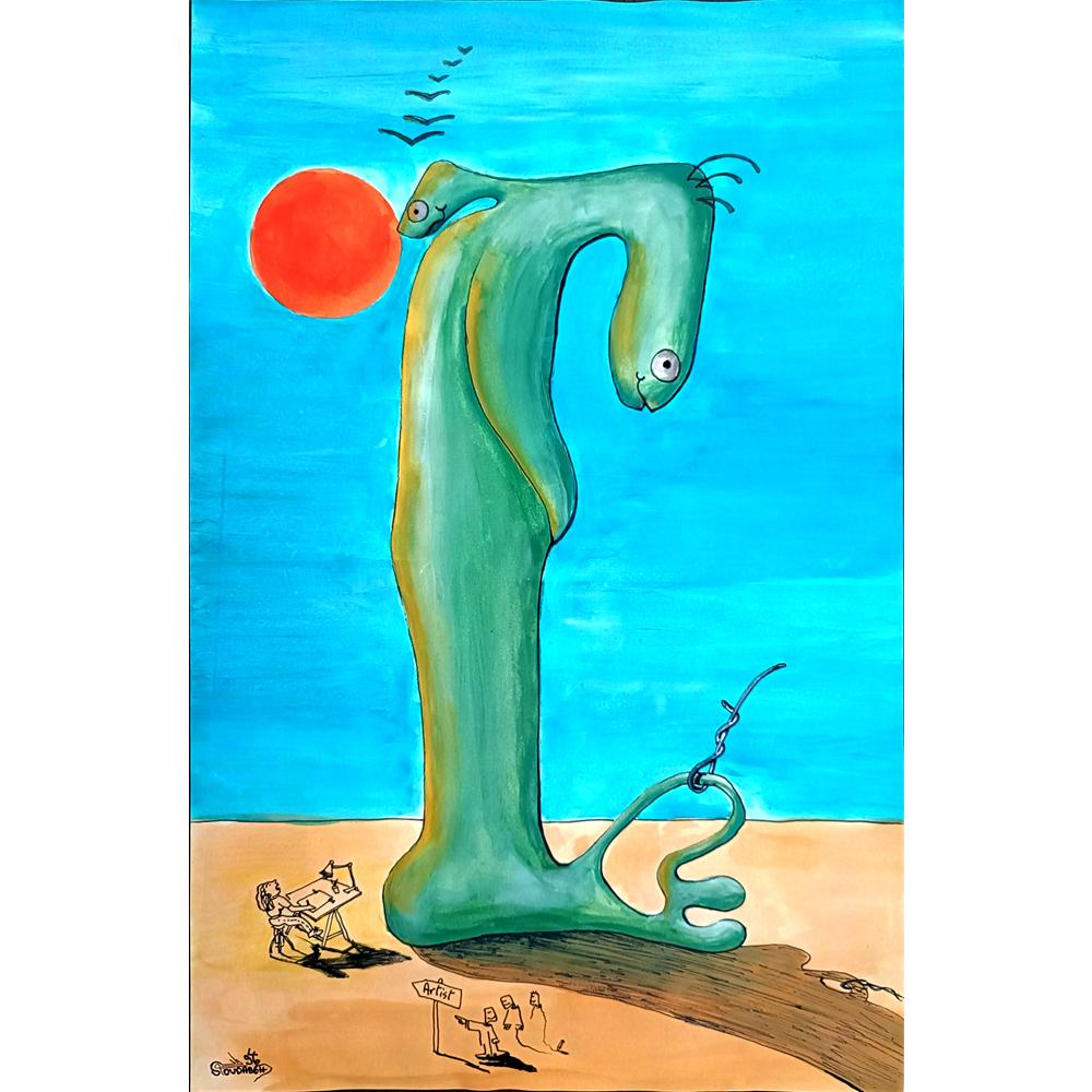 Soudabeh Memarzadeh 40x25cm Orijinal Karikatür BOD02866