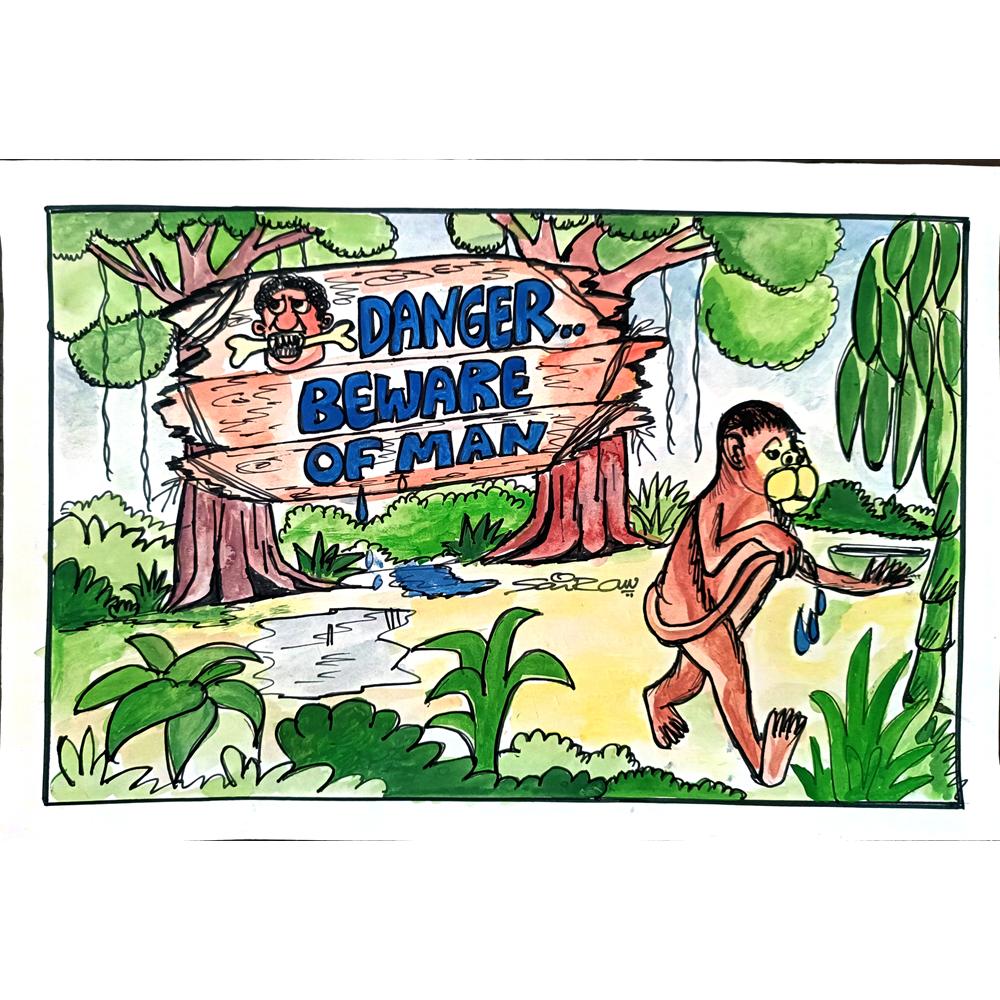 Sairam Akundi 29x21cm Orijinal Karikatür BOD02871