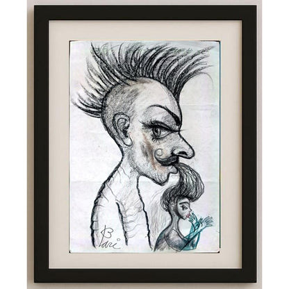 Pari Mohammad Nabi 29x21cm Orijinal Karikatür BOD02872