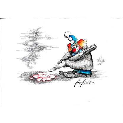 Kazo Kanala 43x30cm Orijinal Karikatür BOD02876