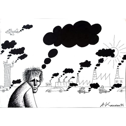 Ali Kassainn 43x30cm Orijinal Karikatür BOD02888