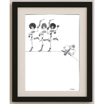 Kolibri Bei Blattman 43x30cm Orijinal Karikatür BOD02897