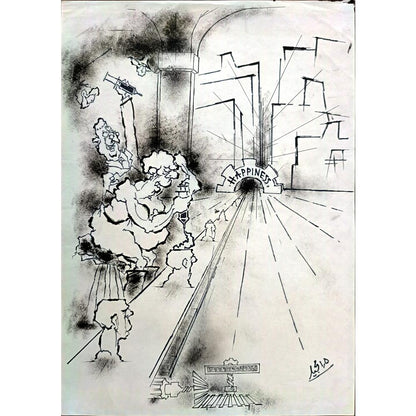 Unknown 35x25cm Orijinal Karikatür BOD02907