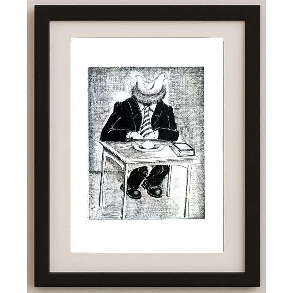 Akbar Nabi Chenany 35x25cm Orijinal Karikatür BOD02908