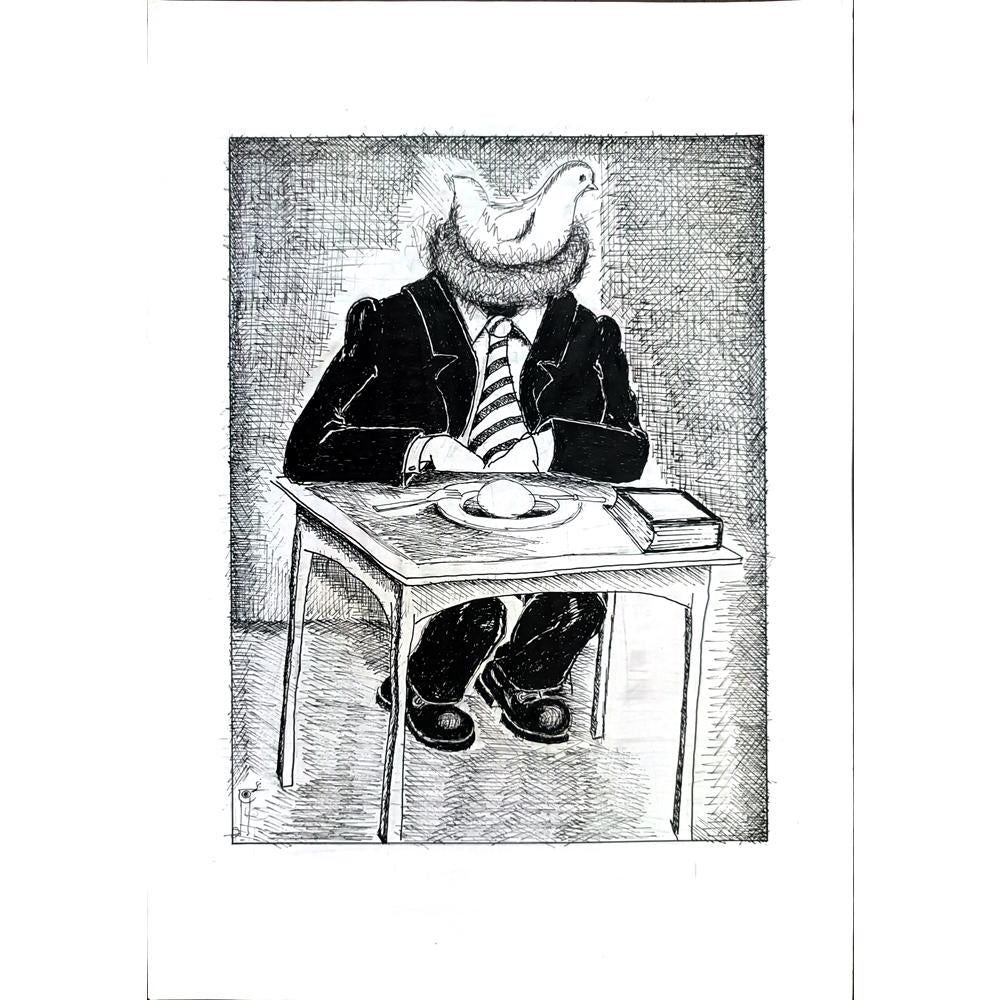 Akbar Nabi Chenany 35x25cm Orijinal Karikatür BOD02908