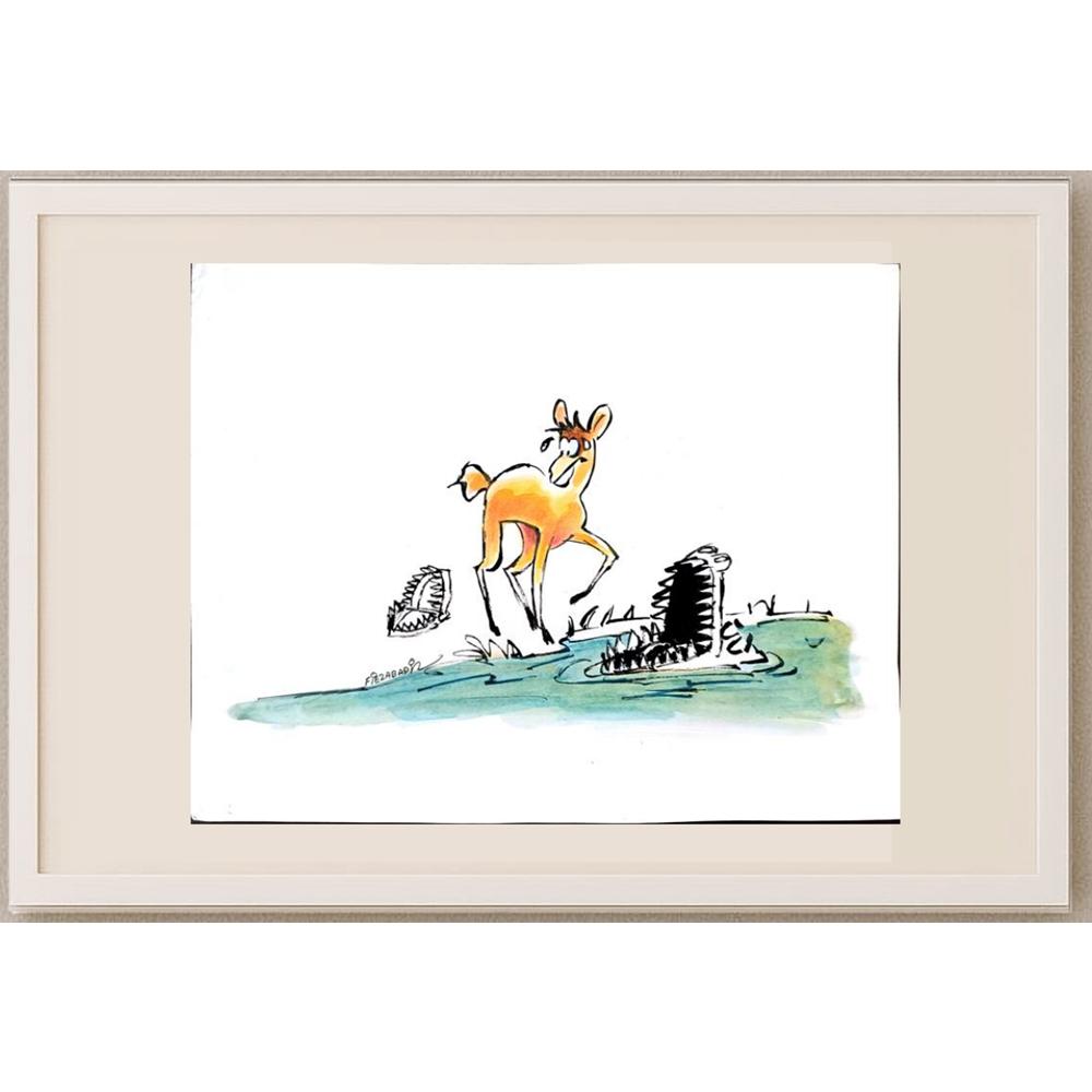Mohammed Fiezabadi 35x30cm Orijinal Karikatür BOD02914