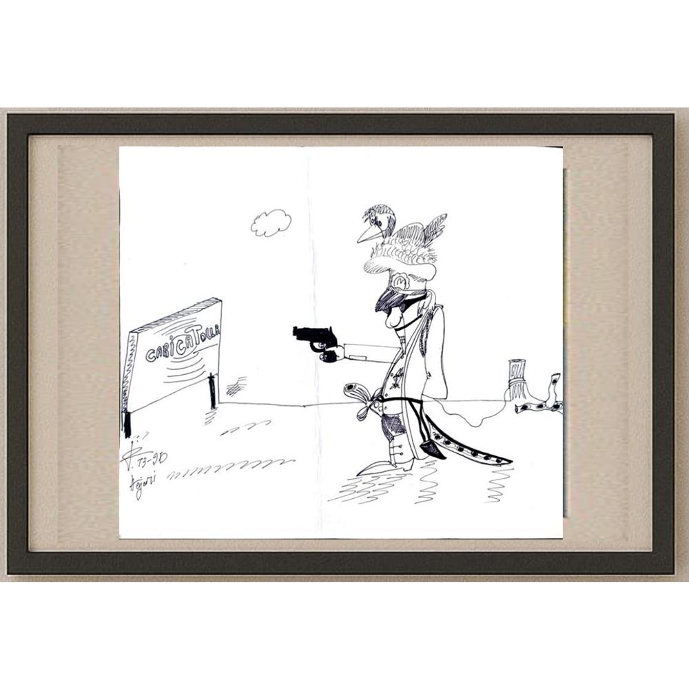 Seyyeh Hassan Hejazi 35x25cm Orijinal Karikatür BOD02915
