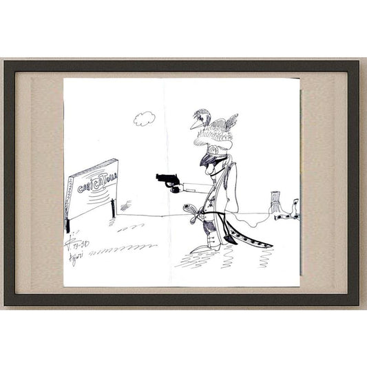 Seyyeh Hassan Hejazi 35x25cm Orijinal Karikatür BOD02915