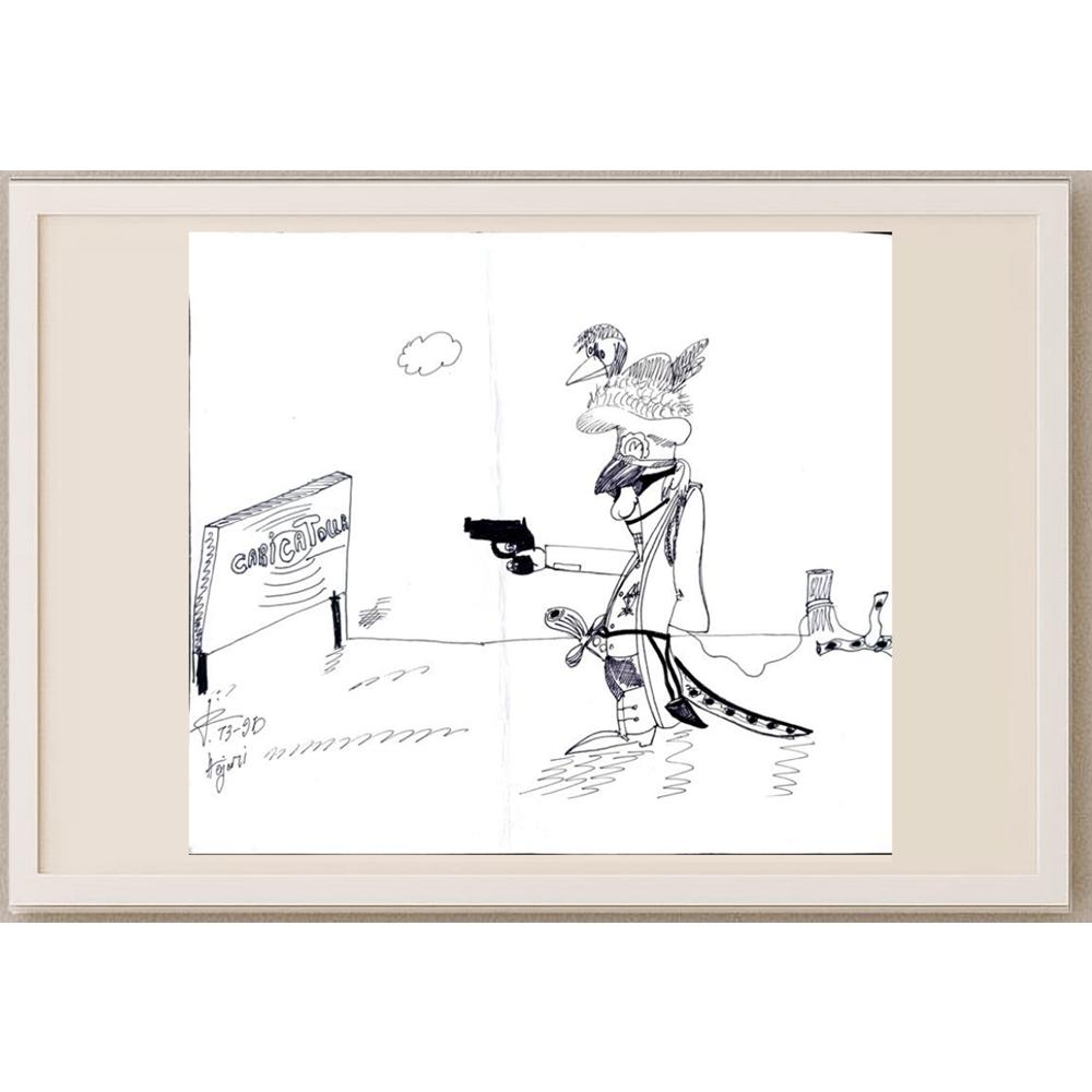 Seyyeh Hassan Hejazi 35x25cm Orijinal Karikatür BOD02915