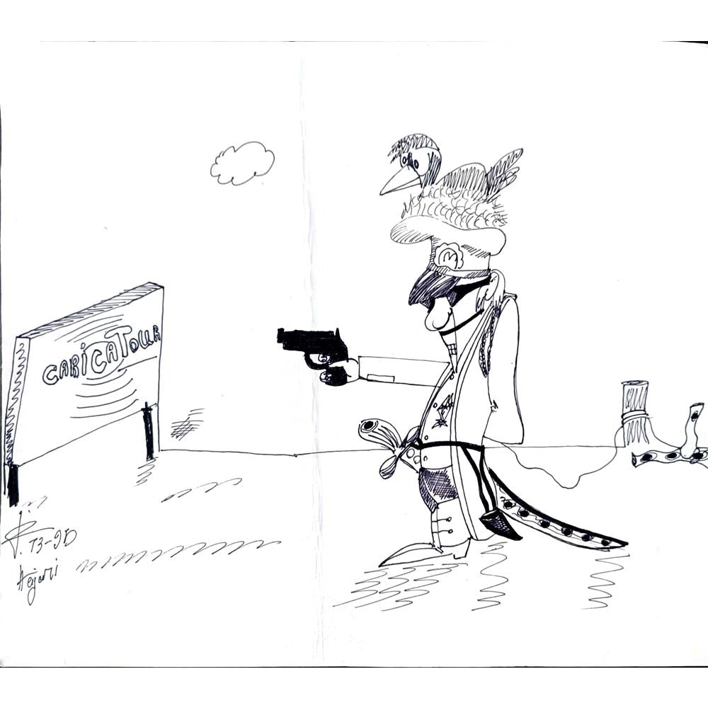 Seyyeh Hassan Hejazi 35x25cm Orijinal Karikatür BOD02915