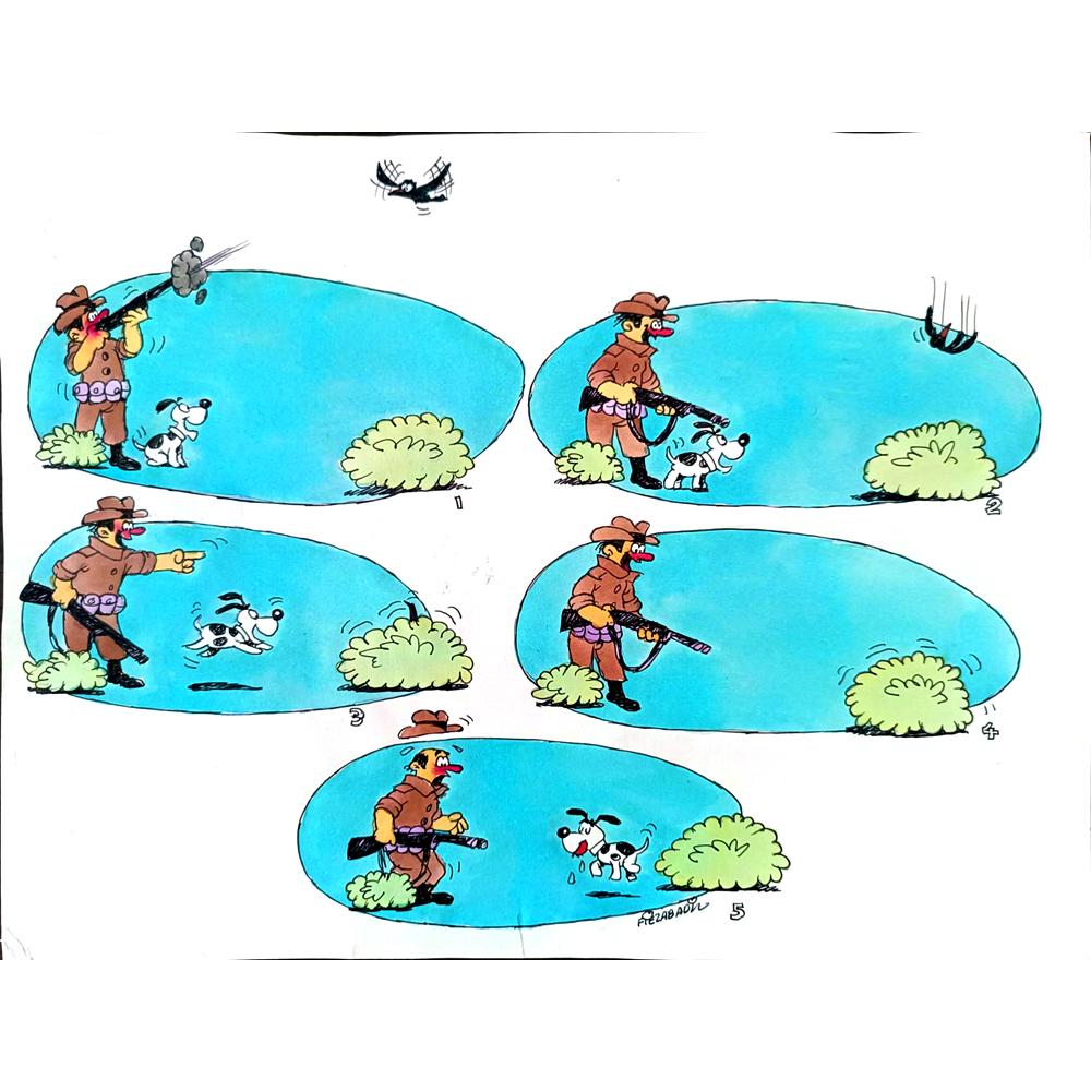 Piroozi Moghaddam Saddastgah 35x25cm Orijinal Karikatür BOD02918