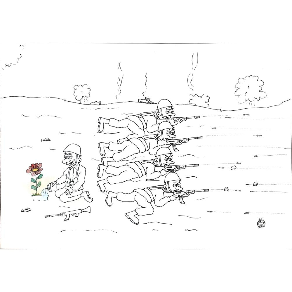 Hakkı Uslu 35x25cm Orijinal Karikatür BOD02921