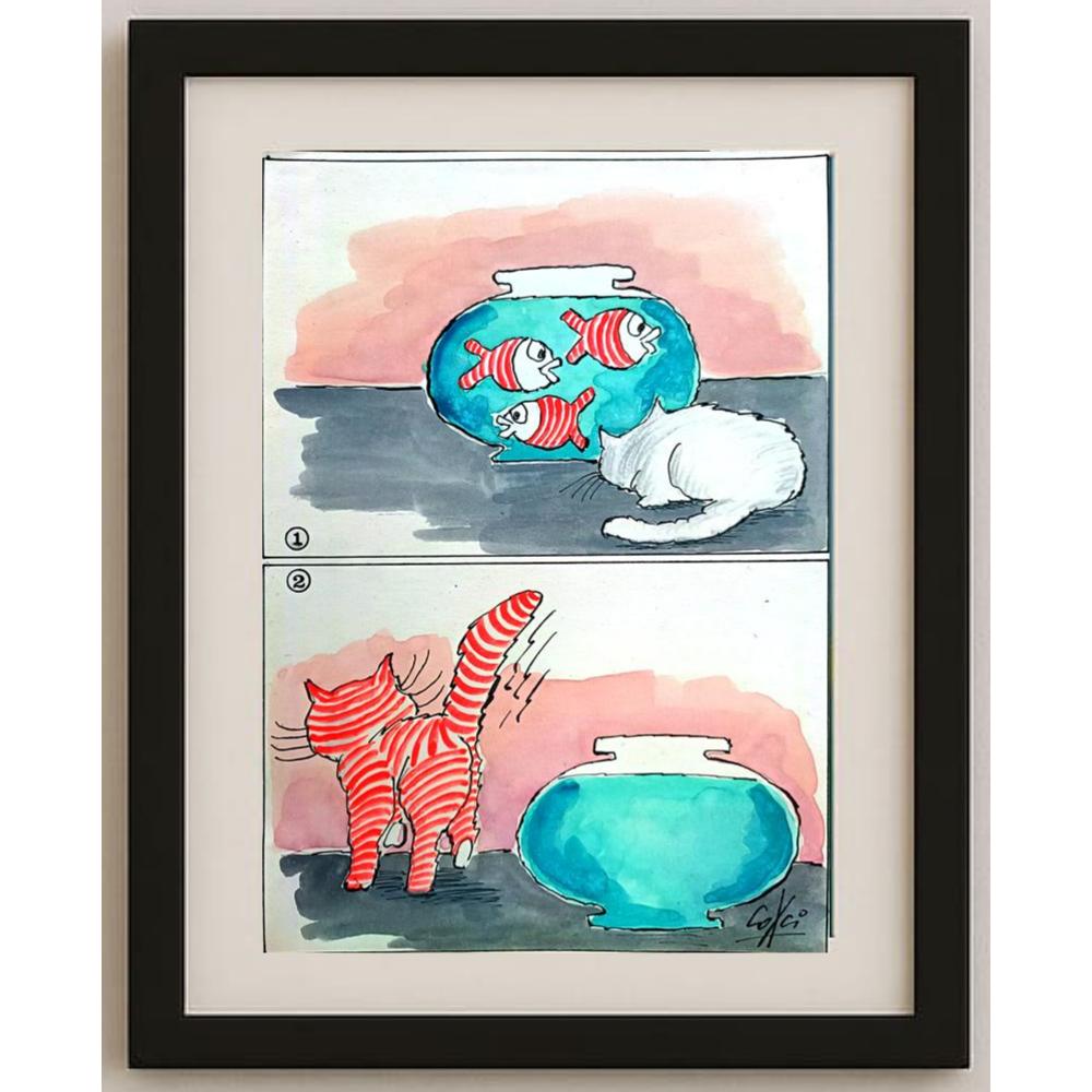 Octovian Covaci 29x21cm Orijinal Karikatür BOD02929