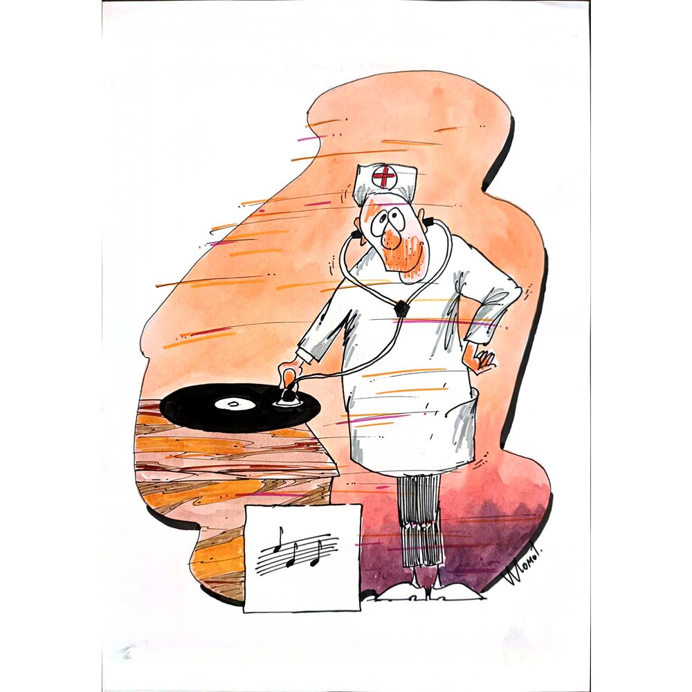 Valery Momot 29x21cm Orijinal Karikatür BOD02932