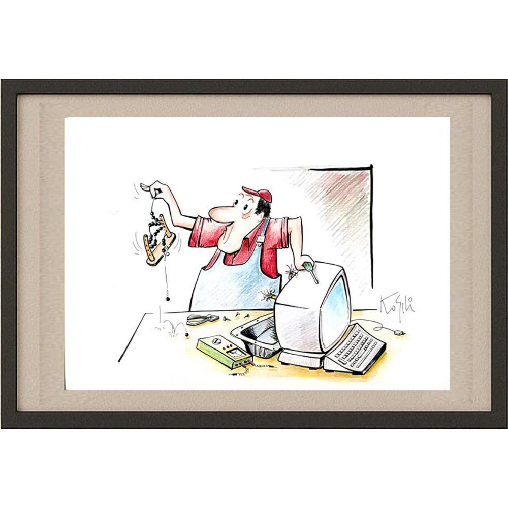 Krunoslav Sili 29x21cm Orijinal Karikatür BOD02935