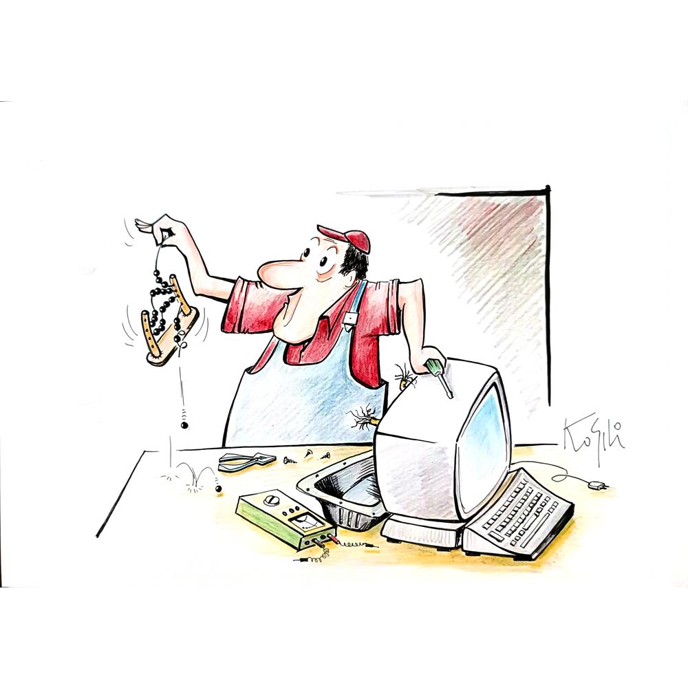 Krunoslav Sili 29x21cm Orijinal Karikatür BOD02935