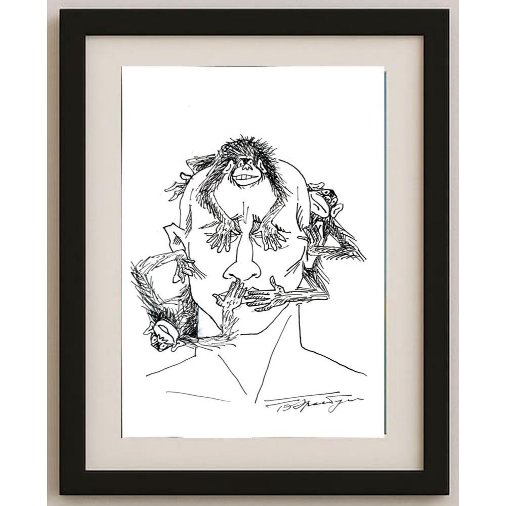 Boris Erenburg 29x21cm Orijinal Karikatür BOD02946