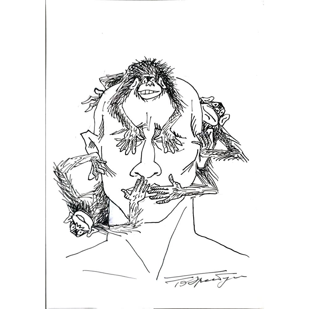 Boris Erenburg 29x21cm Orijinal Karikatür BOD02946