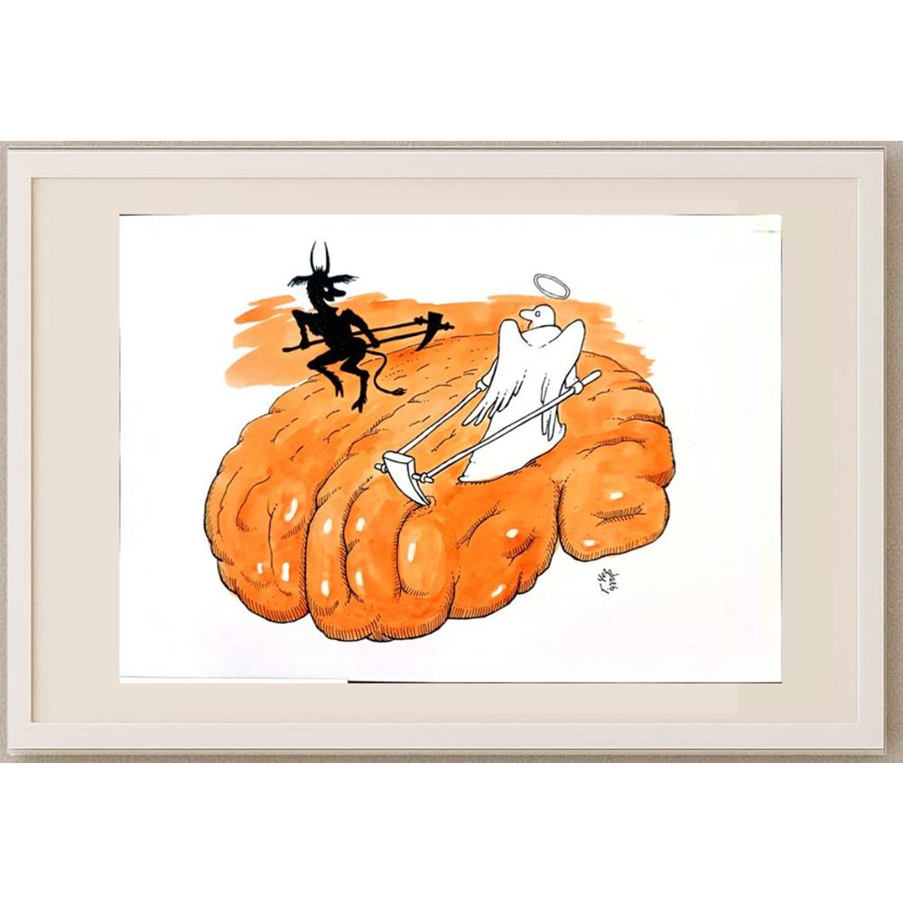Gennady Chegodayev 29x21cm Orijinal Karikatür BOD02947