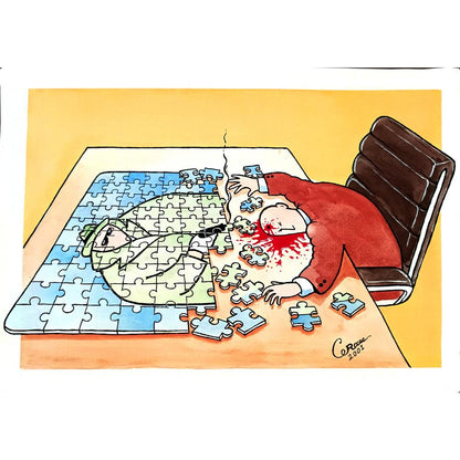 Mohammad Sadegh Koarei Shiraz 35x25cm Orijinal Karikatür BOD02953