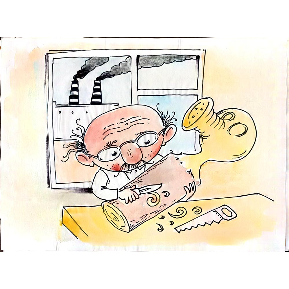 Chernyshev Nickolay 29x21cm Orijinal Karikatür BOD02955
