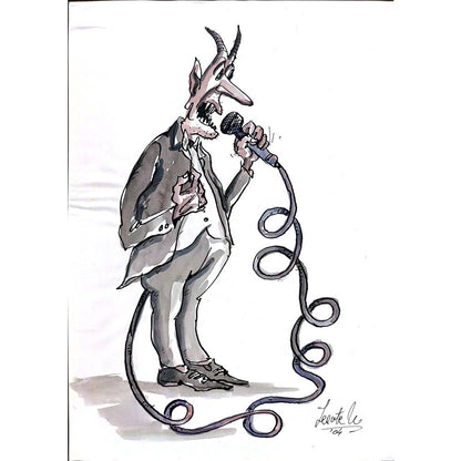 Leonte Nastase 29x21cm Orijinal Karikatür BOD02960