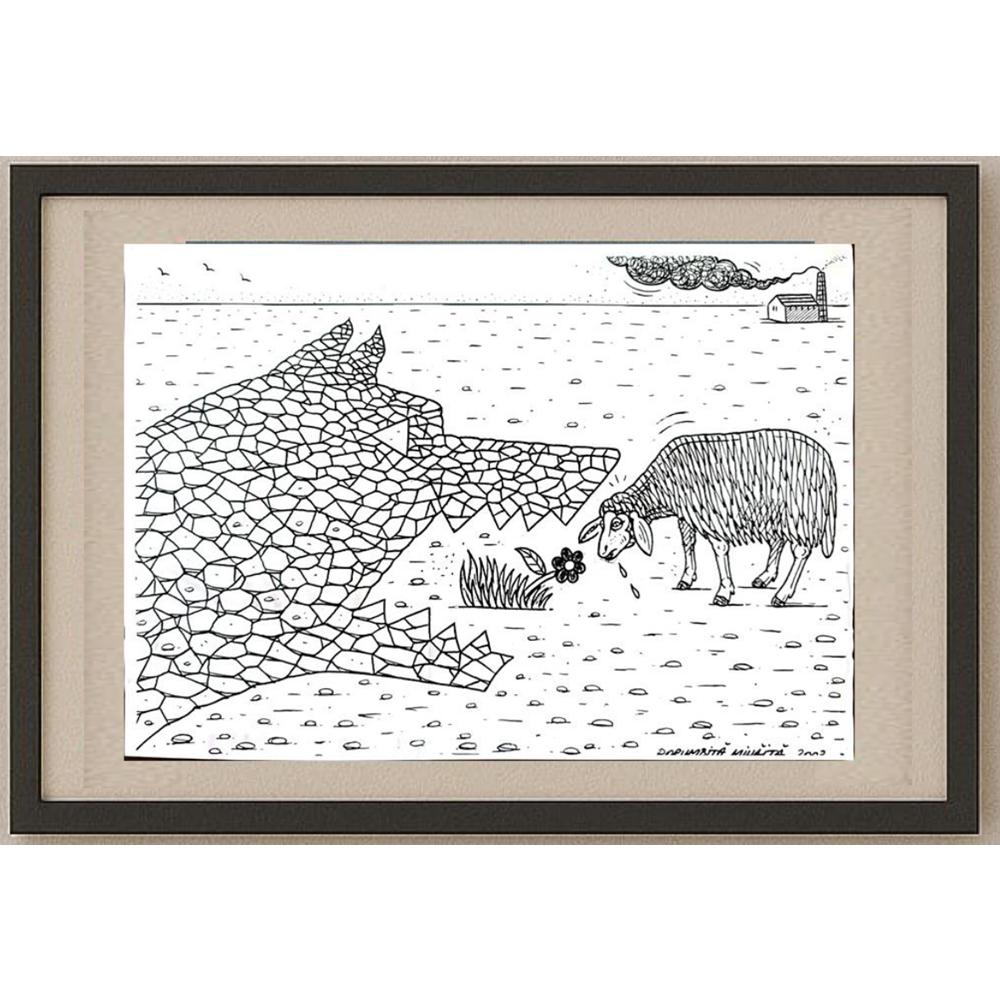 Mihaita Porumbita 29x21cm Orijinal Karikatür BOD02964