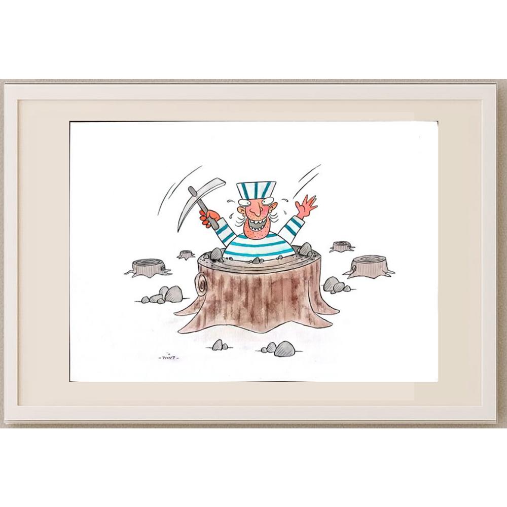 Hassanzadeh Khossrow 29x21cm Orijinal Karikatür BOD02967