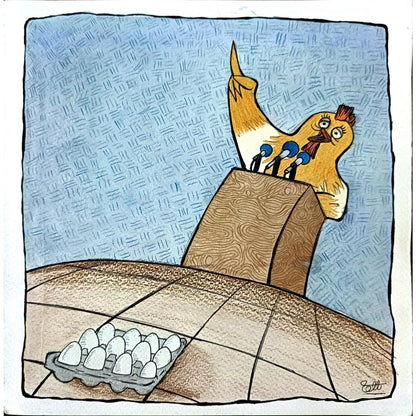Somaye Babajani 25x25cm Orijinal Karikatür BOD02968