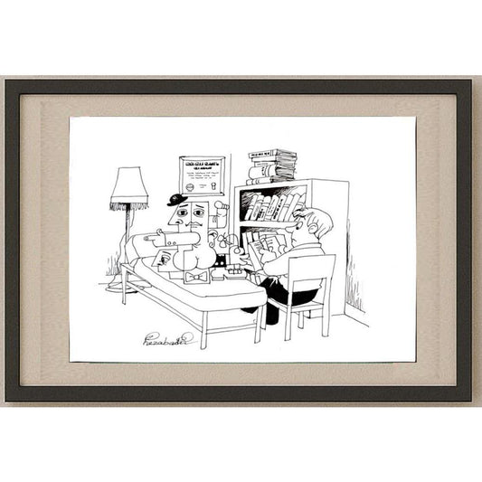 Mohammed Fiezabadi 29x21cm Orijinal Karikatür BOD02983