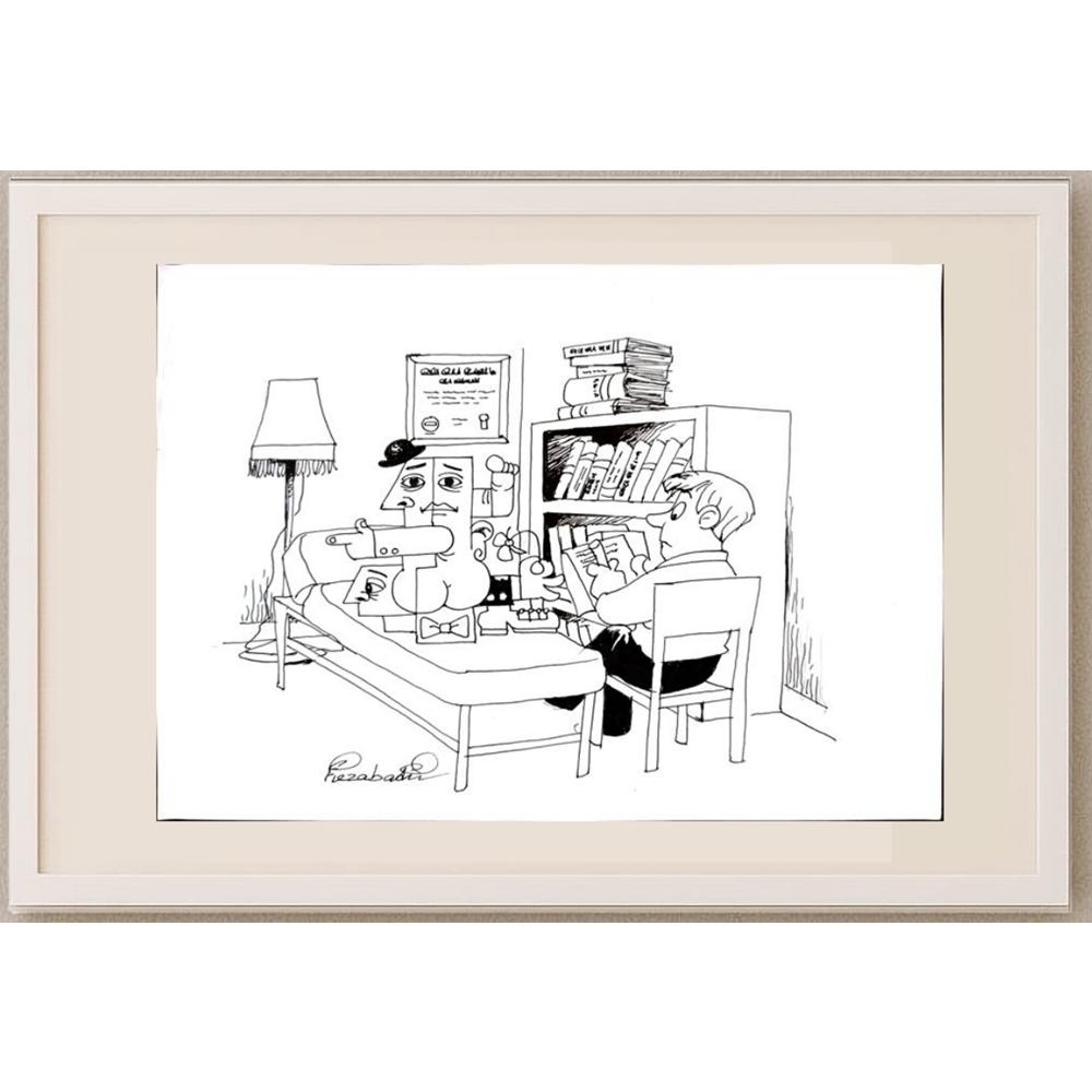 Mohammed Fiezabadi 29x21cm Orijinal Karikatür BOD02983