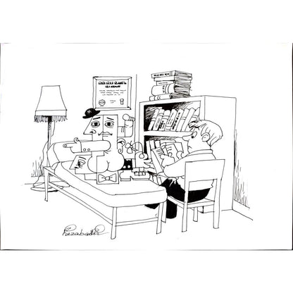 Mohammed Fiezabadi 29x21cm Orijinal Karikatür BOD02983