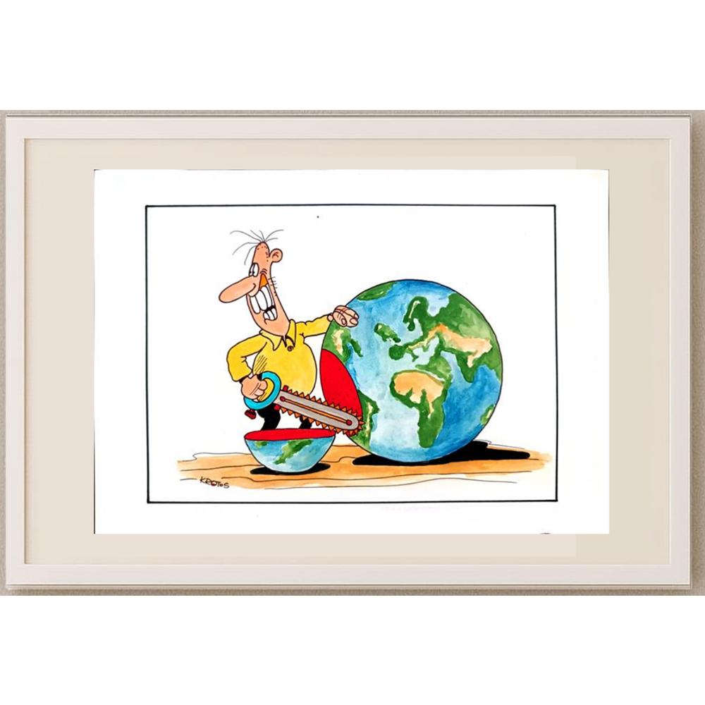 Tadeusz Krotos 29x21cm Orijinal Karikatür BOD02984