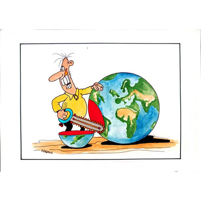 Tadeusz Krotos 29x21cm Orijinal Karikatür BOD02984