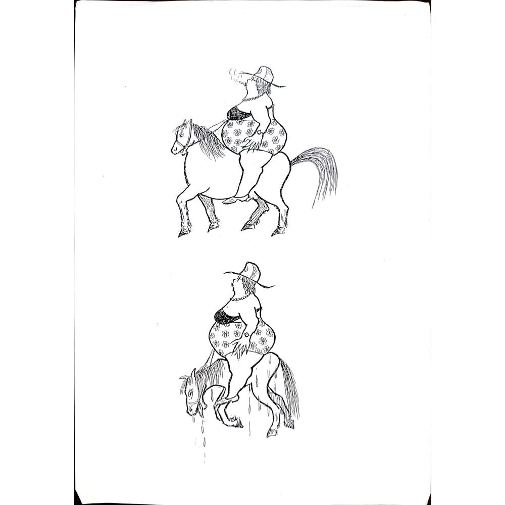 Yosef Fayer 35x25cm Orijinal Karikatür BOD02997