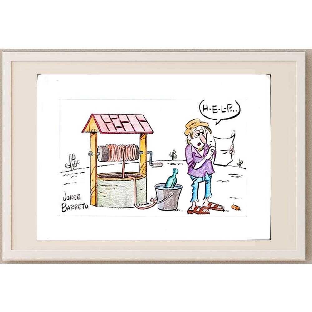 Jorge Barreto 29x21cm Orijinal Karikatür BOD03002