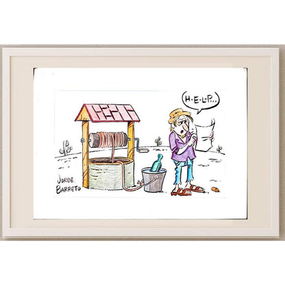 Jorge Barreto 29x21cm Orijinal Karikatür BOD03002