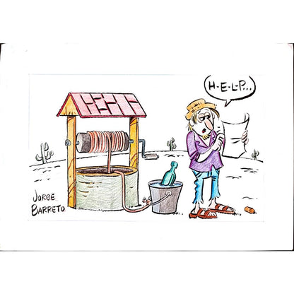 Jorge Barreto 29x21cm Orijinal Karikatür BOD03002