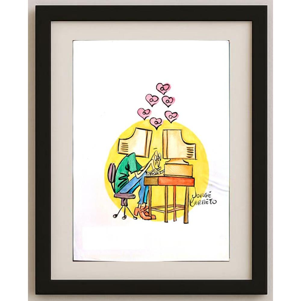 Jorge Barreto 29x21cm Orijinal Karikatür BOD03006