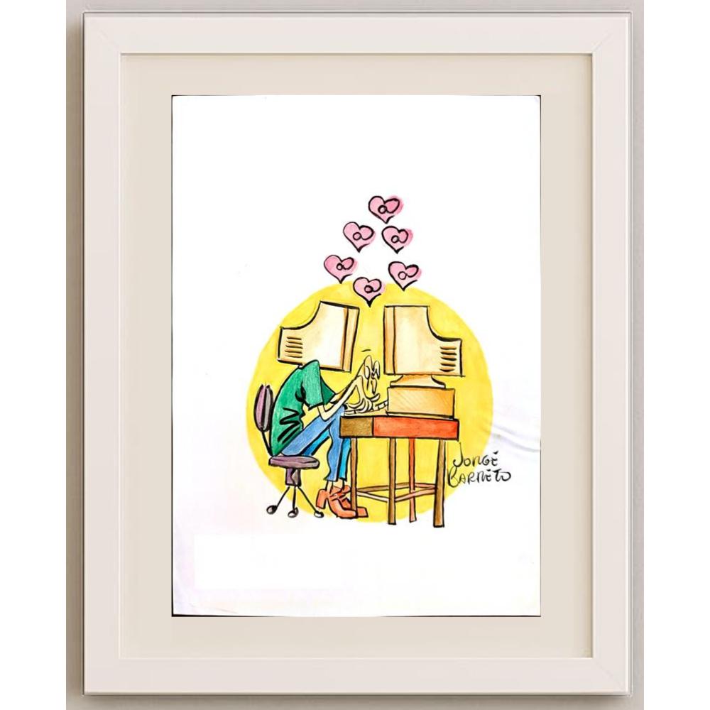 Jorge Barreto 29x21cm Orijinal Karikatür BOD03006