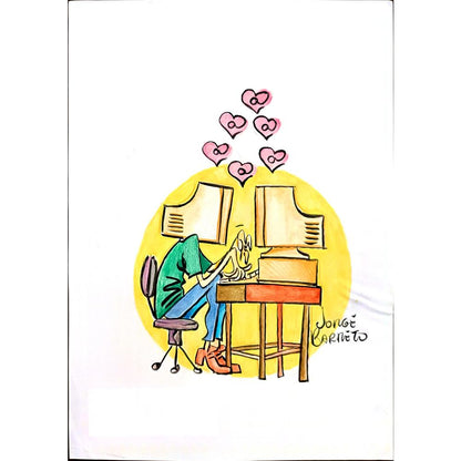 Jorge Barreto 29x21cm Orijinal Karikatür BOD03006