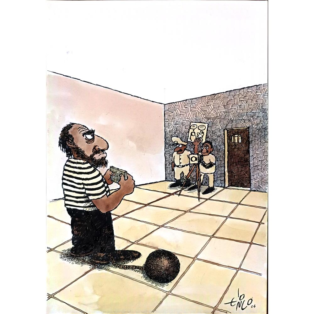 Erico Junqueira Ayres 29x21cm Orijinal Karikatür BOD03019