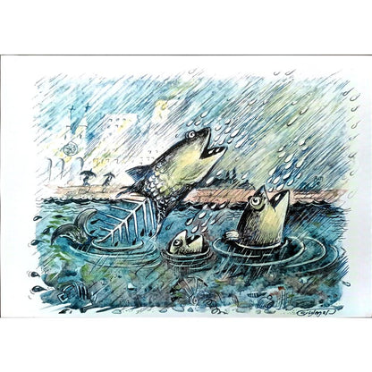 Wolfgang Schlegel 29x21cm Orijinal Karikatür BOD03025