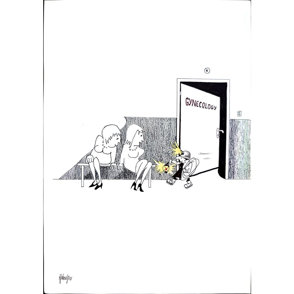 Miroslav Jakovljev 29x21cm Orijinal Karikatür BOD03034