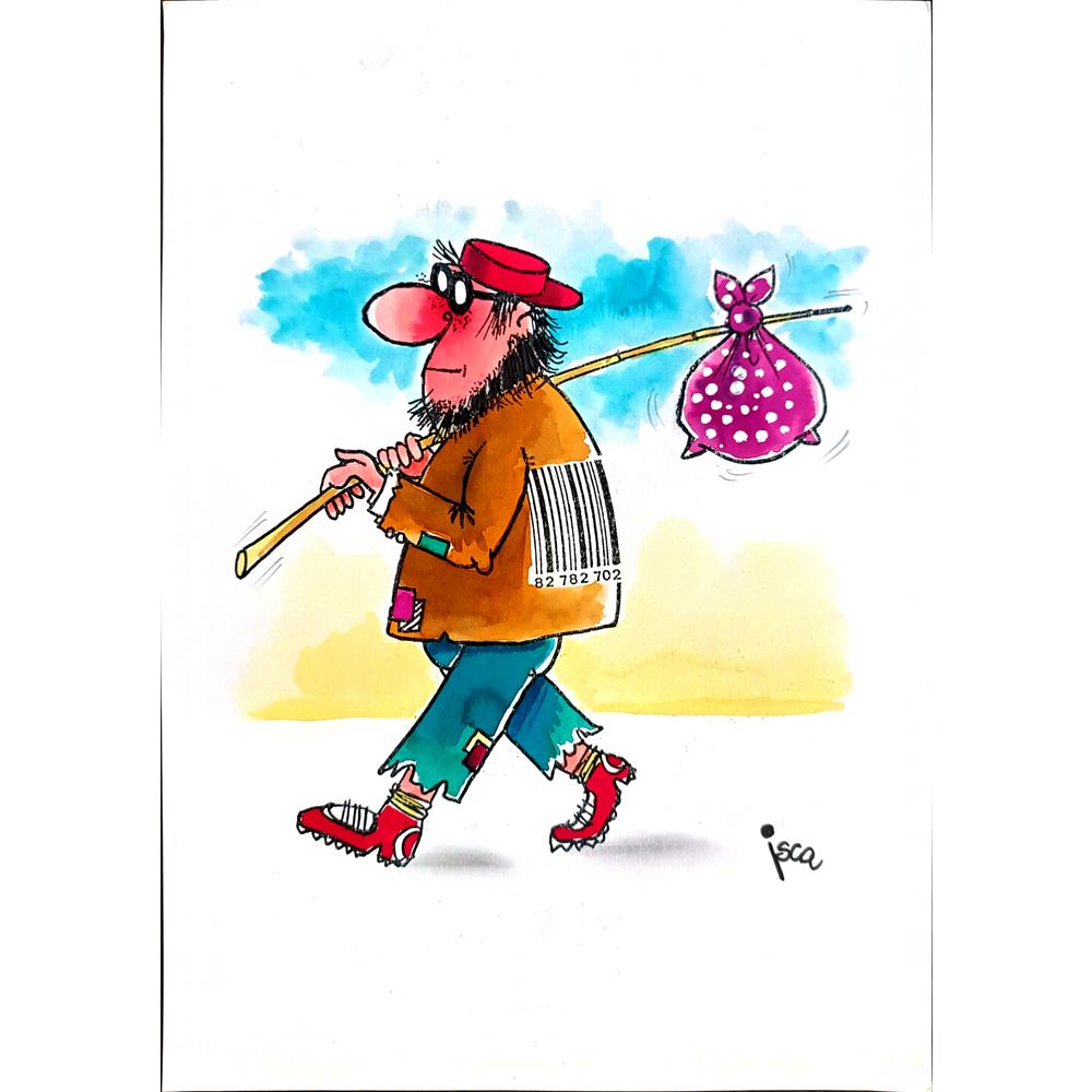 Emilio Isca 29x21cm Orijinal Karikatür BOD03046