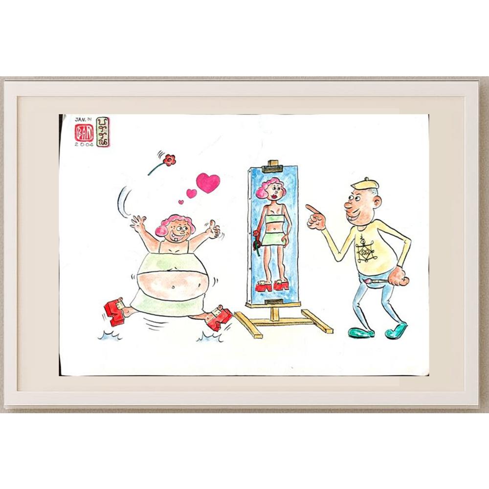 Ban Khianlamai 35x25cm Orijinal Karikatür BOD03056