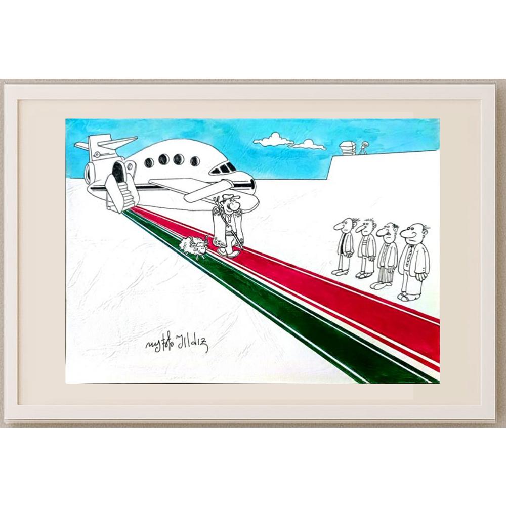 Mustafa Yıldız 29x21cm Orijinal Karikatür BOD03070